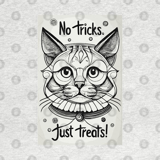 Halloween cute cat 'no tricks just treats!' by BonusSingh